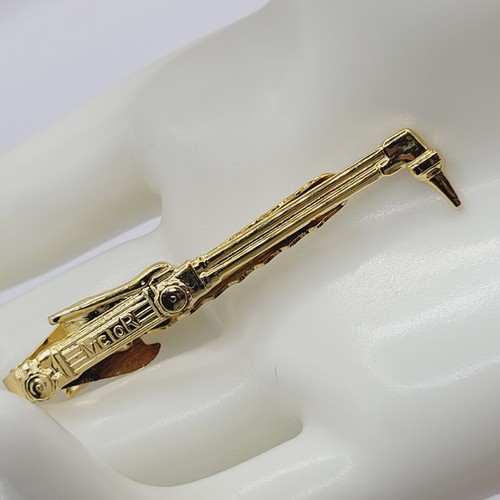 Victor Cutting Tool Blow Torch Weld Vintage Gold Tone Necktie Tie Bar Clip Clasp - Picture 6 of 9