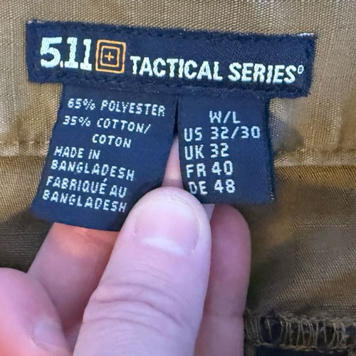 5.11 Tactical Khaki Cargo Pants mens 32x30 brown work durable Straight Fit nice! - Picture 5 of 9