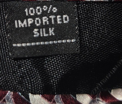 Stafford 100% Silk - Geometric Tie Marron/Black 58" x 3.5" - Picture 4 of 4