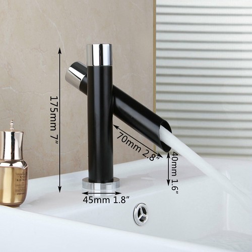 UK 1 Holes Single Handle Black Bathroom Basin Sink Faucet Bathtub Tap Mixer - Bild 3 von 11