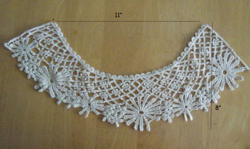 11 Victorain Venice Lace Neckline Collar Applique Sewing Motif Patch zhc11 - Picture 4 of 8