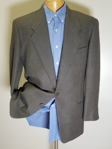 39R Armani COLLEZIONI Brown/blue wool Tweed Check Blazer Sport Coat jacket NWOT
