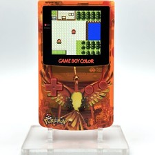 Nintendo Game Boy Color GBC IPS Q5 Backlight Mod Pokemon Ho-Oh Orange Console