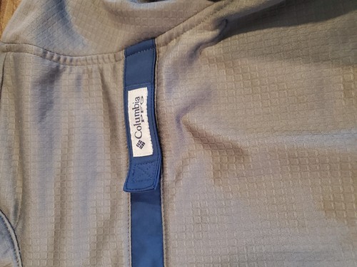 Columbia PFG Hombre Pequeña 1/4 Cremallera Gris Chaqueta Pullover Omnishield - Imagen 3 de 7