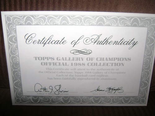 Topps 1988 Gallery of Champions 12 Aluminum Card Replicas w/cert., & case - Bild 3 von 4