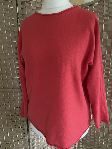 SAHARA Red 40% WOOL 10% CASHMERE Slouchy Jumper S/M UK 12 14 42” Roll Neck ARTY - Picture 3 of 13