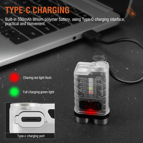 Mini Linterna LED Llavero Bolsillo Magnético Antorcha Lámpara USB Recargable - Imagen 8 de 16