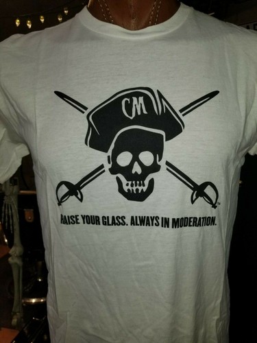 CAPTAIN MORGAN Raise Your Glass Always In Moderation white large t-shirt - Picture 2 of 5