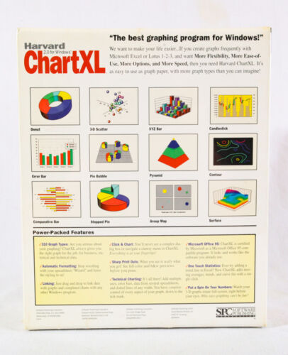 Harvard ChartXL 2.0 für Windows, zum Erstellen von Grafiken, 1995 Upgrade, versiegelt - Bild 2 von 3