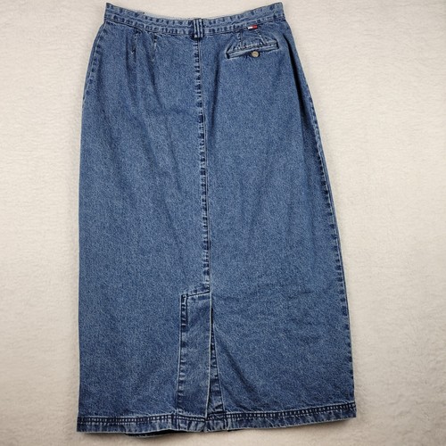 Vintage Tommy Hilfinger Maxi-Jeansrock volle Knopfleiste blau Damengröße 14 - Bild 2 von 10