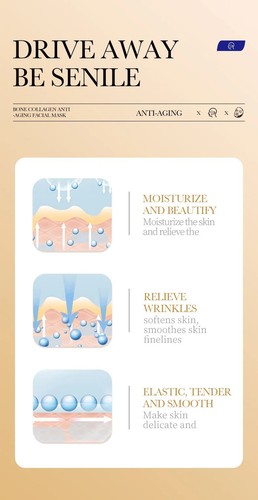 ANTI-WRINKLE COLLAGEN FACE MASK 10PCS MOISTURIZING ANTI-AGING REPAIR BRIGHTENING - Picture 21 of 21