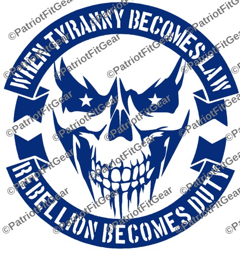 When Tyranny Becomes Law,Rebellion Becomes Duty,Skull,Molon Labe,Vinyl Decal - 第 1/12 張圖片