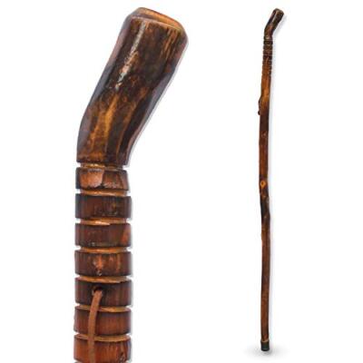 Natural Wood Walking Stick - 55 Inch Handcrafted Wooden Hiking Stick - Assist...