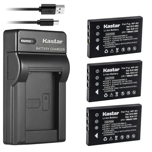 Kastar Battery Slim Charger for Vivitar Digital Video Camera DVR-840XHD DVR-530 - Picture 10 of 11