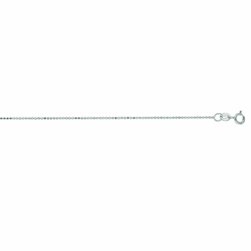 Collar de cadena de cuentas de corte de diamante de 1,00 mm de oro amarillo o blanco de 14 K - Imagen 7 de 8