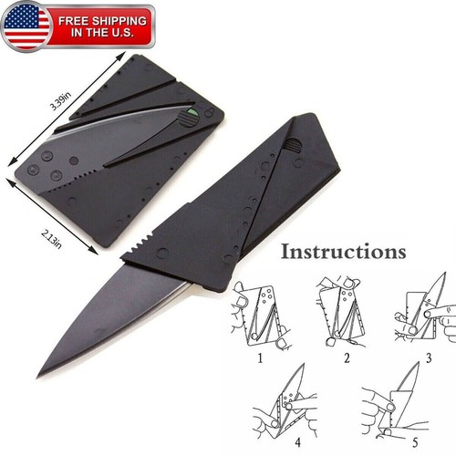 10PCs Ultra-Thin Folding Pocket Knives Sharp Hunting Knives Credit Cards Knives - Bild 2 von 11
