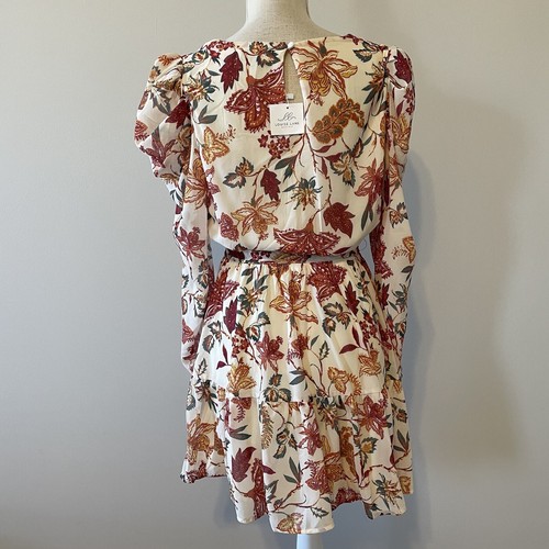 Louise Lane Boutique Floral Dress Size Large Floral Puff Sleeve Wrap Feminine - Picture 4 of 6