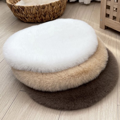 Soft Furry Seat Cushion Thicken Round Seat Hip Protective Chair Car Seat Pad - Picture 8 of 23