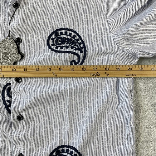 Visconti Black Shirt Mens Small Gray Paisley Long Sleeve Casual Geometric NEW - Picture 7 of 12