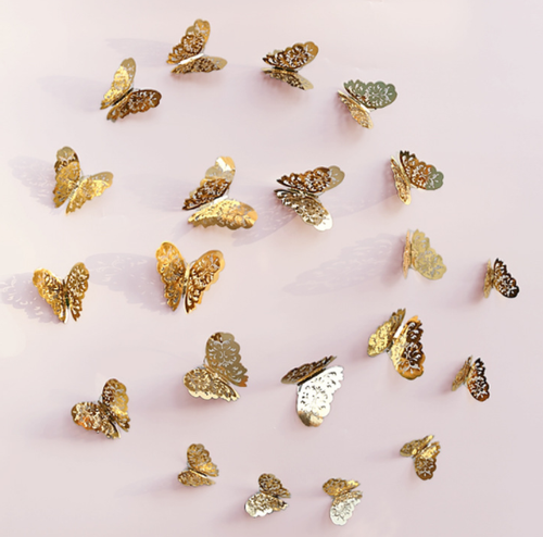 Christmas Tree Decorations 12pcs 3D Bling Butterfly Wall Stickers Decor UK - Picture 4 of 14