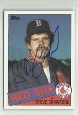 Steve Crawford 1985 Topps autographed auto signed card Red Sox