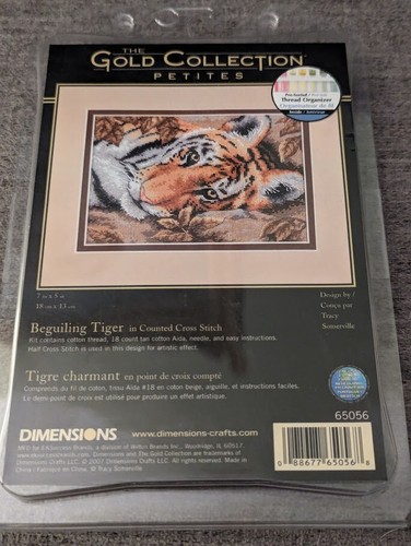 Counted Cross Stitch 🐯 TIGER Dimensions Gold Collection Petites Needlepoint NEW - Picture 8 of 13