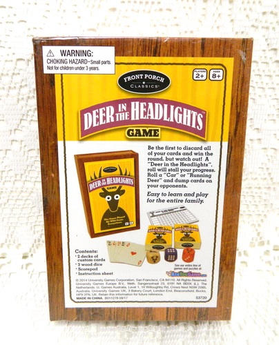 DEER in the HEADLIGHTS by University Games 2014 Edition CARDS Dice FAMILY FUN - Picture 2 of 4
