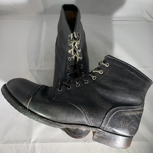 frye logan cap toe black