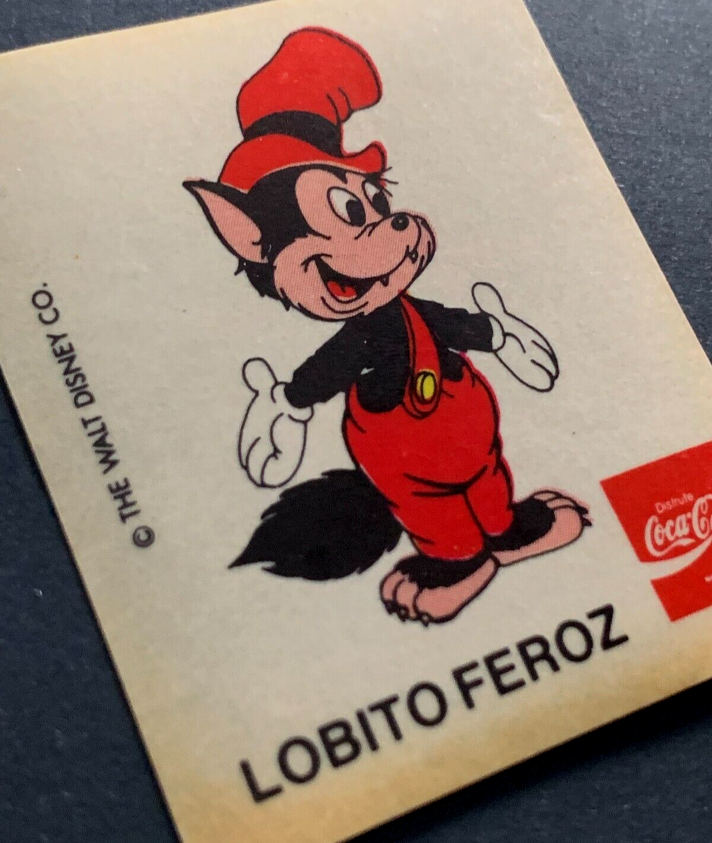 70's DISNEY Coca-Cola Sticker #09 BIG BAD WOLF The Walt Disney