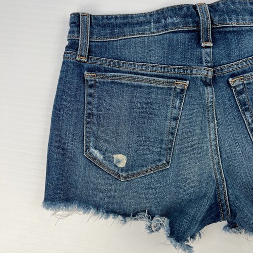 Joe's Short Women 25 Distress Denim Zip Raw Hem 27x2.75 Mid Daisy Flower Ozzie - Picture 7 of 12