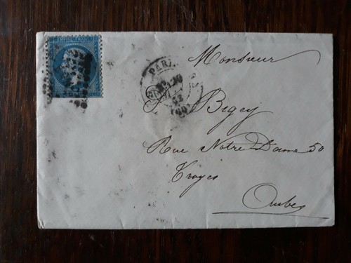 ( Lot n°62)TIMBRES FRANCAIS -LOT DE 4 ENVELOPPES OU LETTRES NAPOLEON III-TROYES - Foto 2 di 11