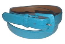 Ralph Lauren Womens Belt Aligator Texture Leather Aqua Blue size Large