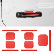For Jeep Wrangler JL 4 Door 18-23 Red Aluminum Exterior Door Handle Inserts Trim
