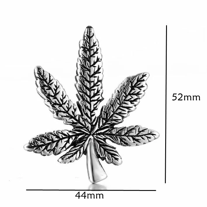 Collar colgante de cáñamo cannabis marihuana para hombre MENDEL cadena con dije de acero inoxidable Foto 2 de 4