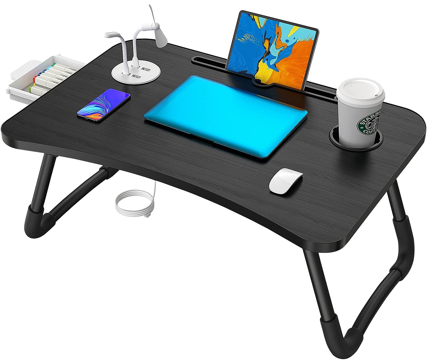 Folding Lap Desk for Laptop Portable Bed Standing Work Table Adjustable Tray