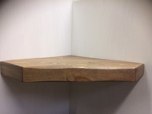 Wooden-Rough-Saw-Solid-Floating-Vintage-HANDMADE-CORNER-SHELF