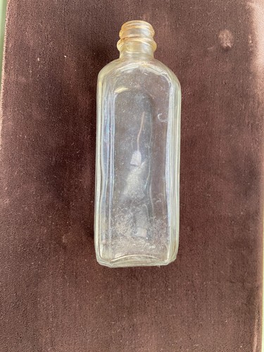 Vintage Unmarked 5 0Z Empty Clear Square 5 1/2 '' Tall Medicine Bottle No lid. - Picture 2 of 4