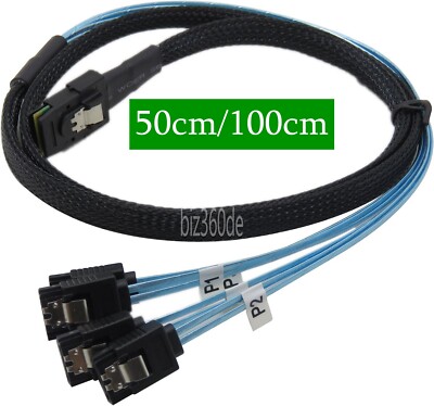 Mini SAS SFF-8087 36Pin to 4 SATA 7PIN HD Splitter Breakout Connector Cable