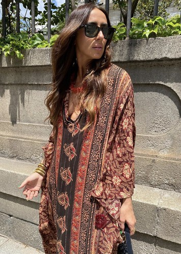 ZARA NWT WOMAN PRINTED KAFTAN KHAKI BROWN REF: 8054/255 ONE SIZE - Picture 9 of 23