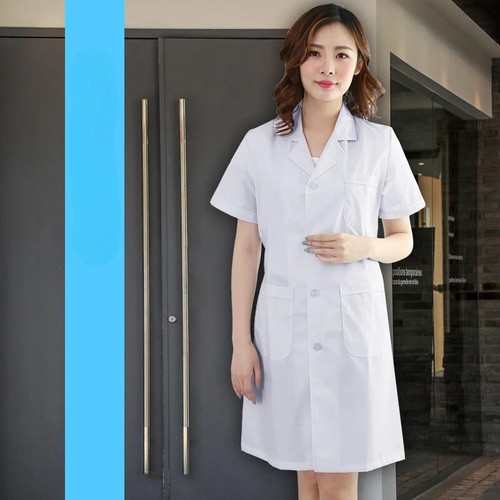 Doctor Lab Coat College Chemistry Nurse Overalls White Coat Long-sleeved Uniform - Picture 13 of 14