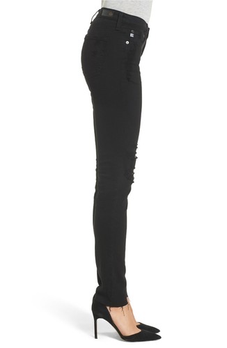 NWT AG PRIMA CIGARETTE 5 YEARS BLACK DESTRUCTED JEANS 29 - Picture 2 of 9