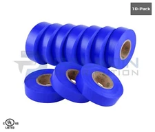 PVC Electrical Tape - Blue – 3/4″ x 60′ – (10 Pack) UL Listed