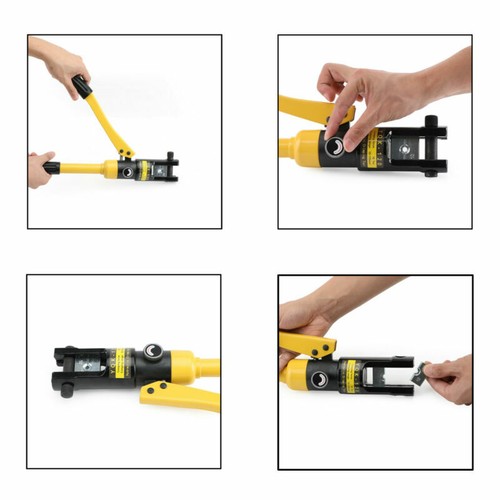 10-120mm² 8 Dies 10 Ton Hydraulic Wire Battery Cable Lug Terminal Crimper FZ - Foto 4 di 12