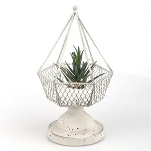 Rustic Iron Wire Hanging Lantern Candle Holder Home Garden