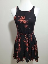 FREE PEOPLE Women's Dress Sleeveless Scoop Neck Tie Front Floral Print.Size XS