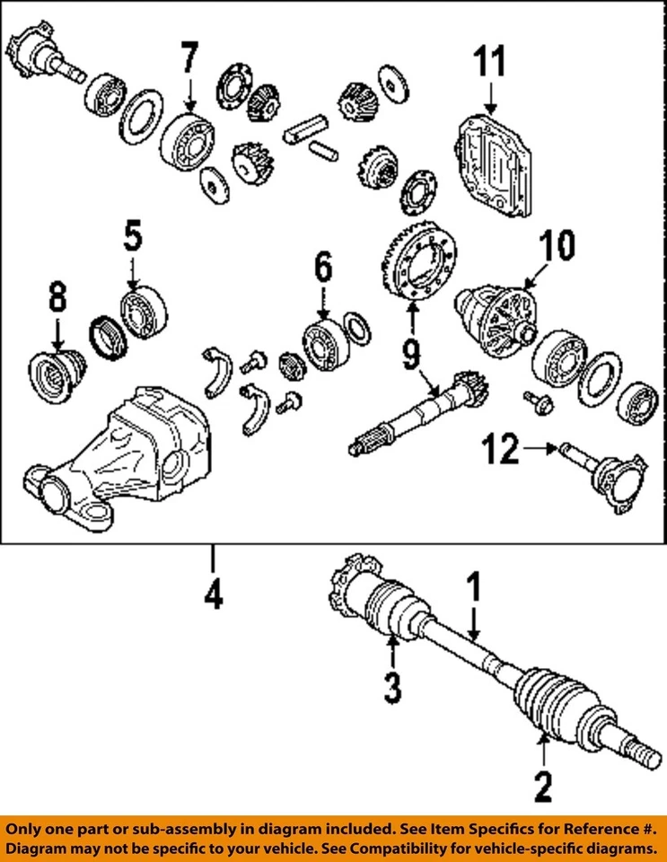 Used Differential Carrier Assembly fits: 2005 Nissan Armada 3.36 ratio rear Grad - Image 3 of 4
