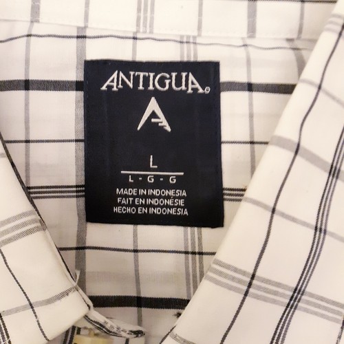 Antigua Mens Black/White Long Sleeve Button Down NHL Shirt size L - Picture 2 of 8