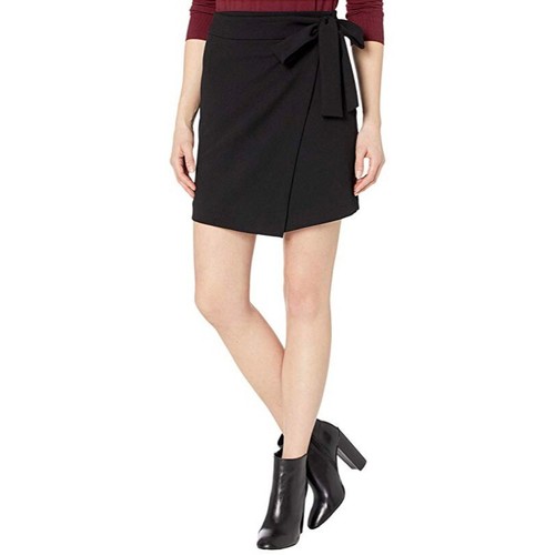 New MICHAEL KORS Wrap Skirt Womens Size M Tie Side Black Short Classic Staple