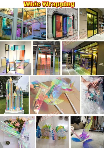 12" x 60" Red Glosy Chameleon Iridescent Wrap Window Film Glass Sticker Tint PET - Foto 9 di 9