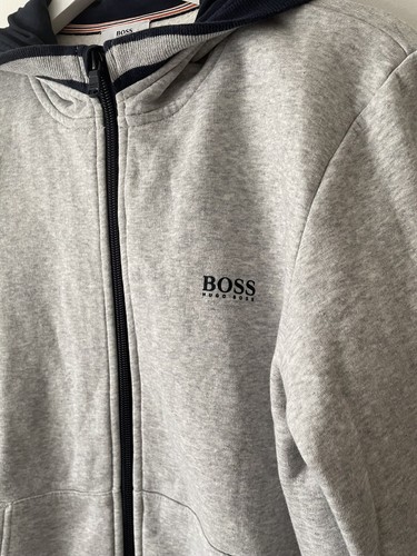 Boys Hugo Boss Grey Full Zip Hoody Age 14-S VGC - Picture 3 of 6